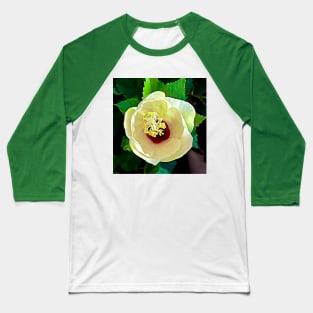 Hibiscus White Plant Baseball T-Shirt